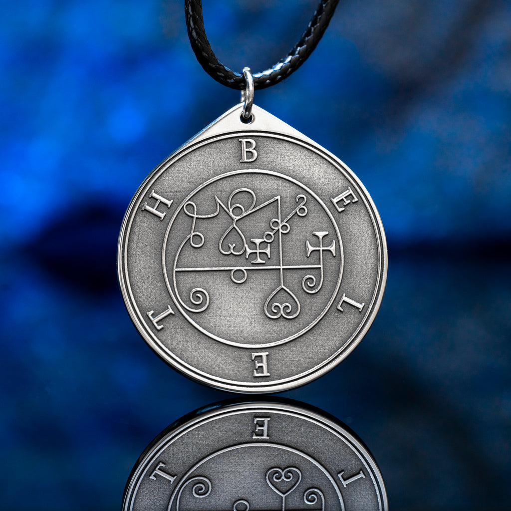 King Beleth seal Pendant with Ars Goetia symbolism of love, desire, attraction, music, and royal demonic power