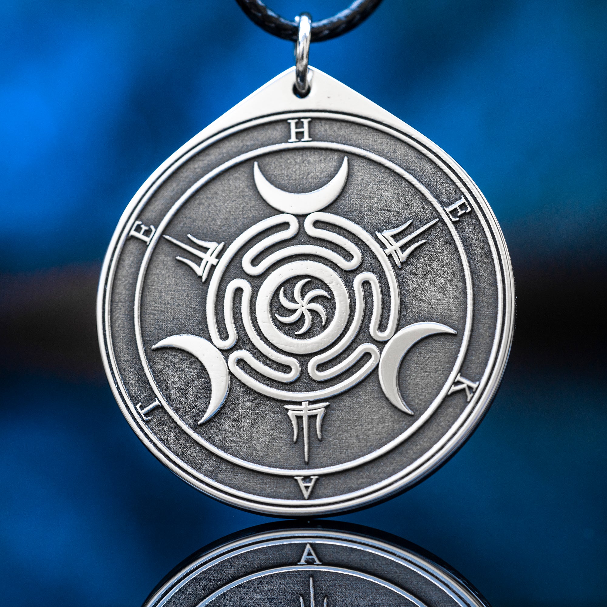 Hecate Wheel Pendant: Strophalos Moon Goddess Amulet