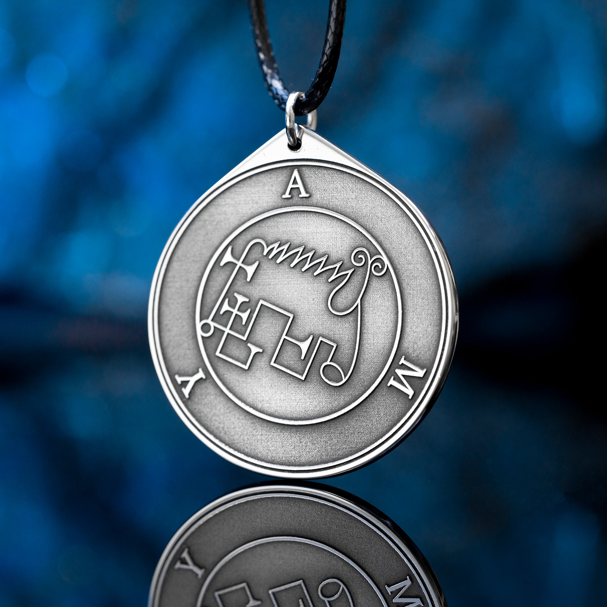 Amy Goetia seal pendant inspired by the demon of astrology, liberal sciences, and hidden treasures