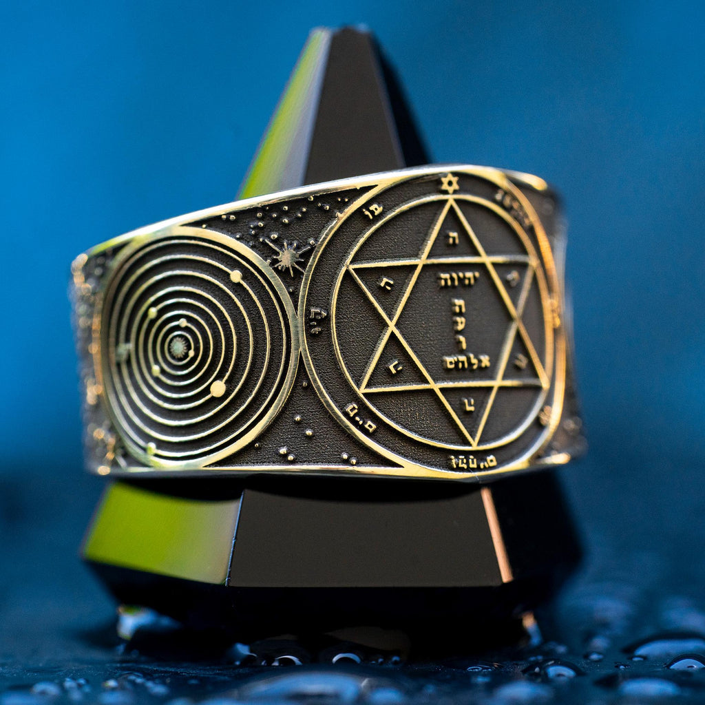 Goetia Second Pentacle of Mars Ring: Kabbalah Seal of Solomon Amulet