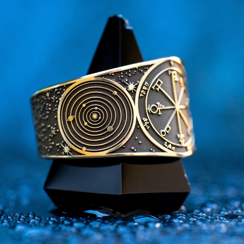 Sixth Pentacle of Saturn Ring: Goetia Kabbalah Amulet Talisman