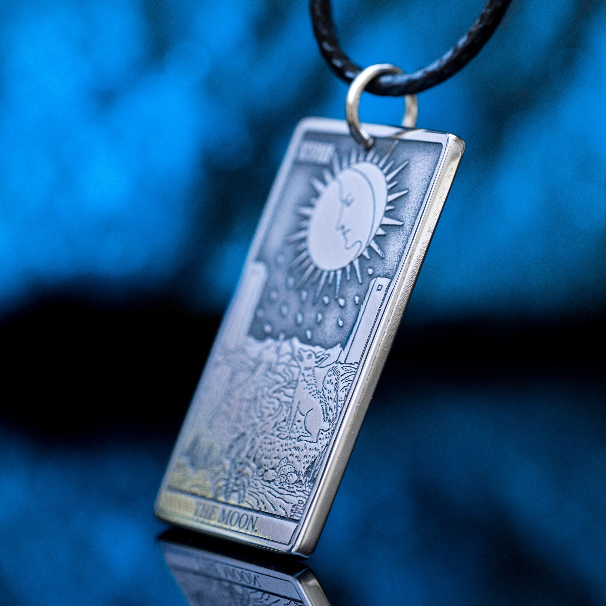 The Moon Tarot Card Pendant: Major Arcana Occult Amulet