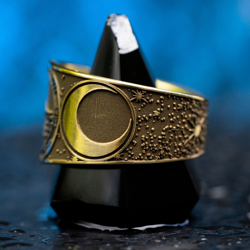 Goetia Fifth Pentacle of Moon Ring: Kabbalah Solomon Seal Amulet