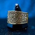 Buer seal ring with Ars Goetia demon sigil engraved as a dark occult talisman