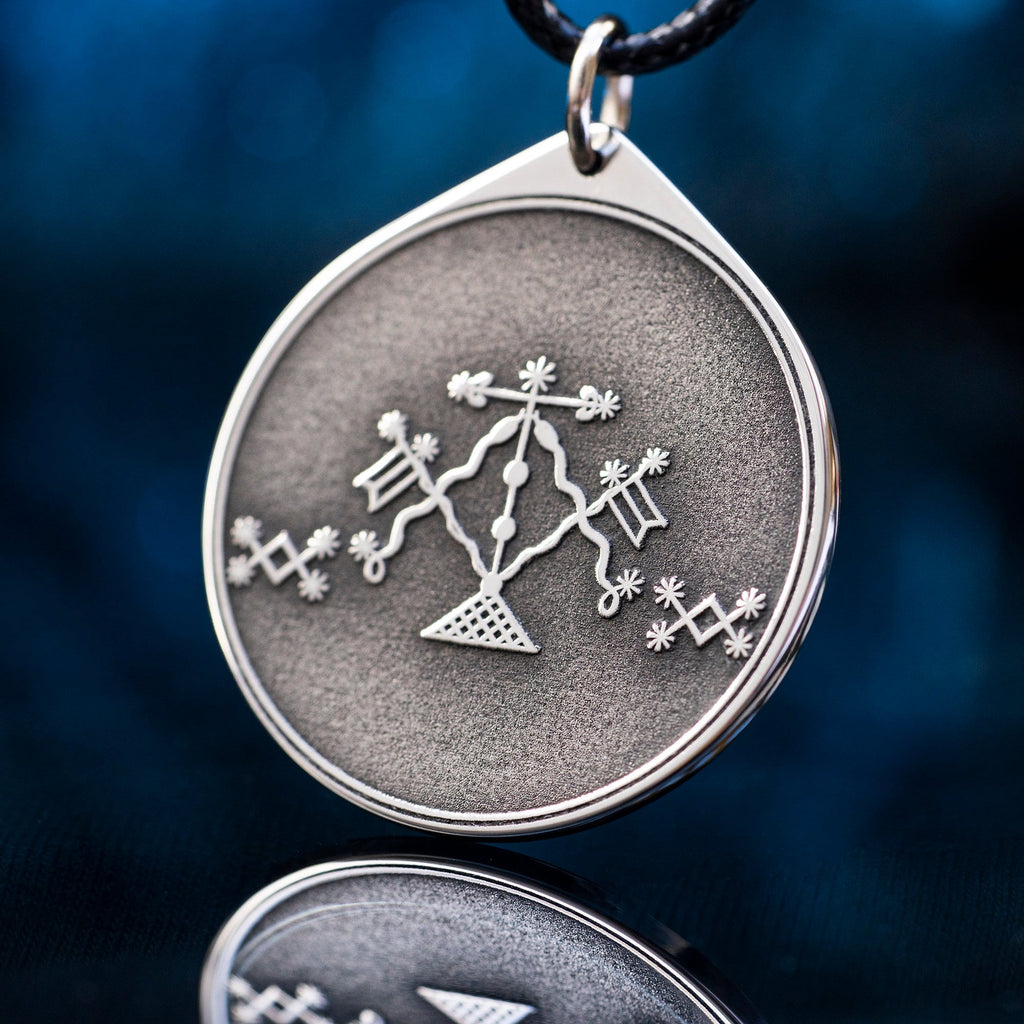 Damballah Sky Father Stainless Steel Pendant: Vodou Spirit Amulet