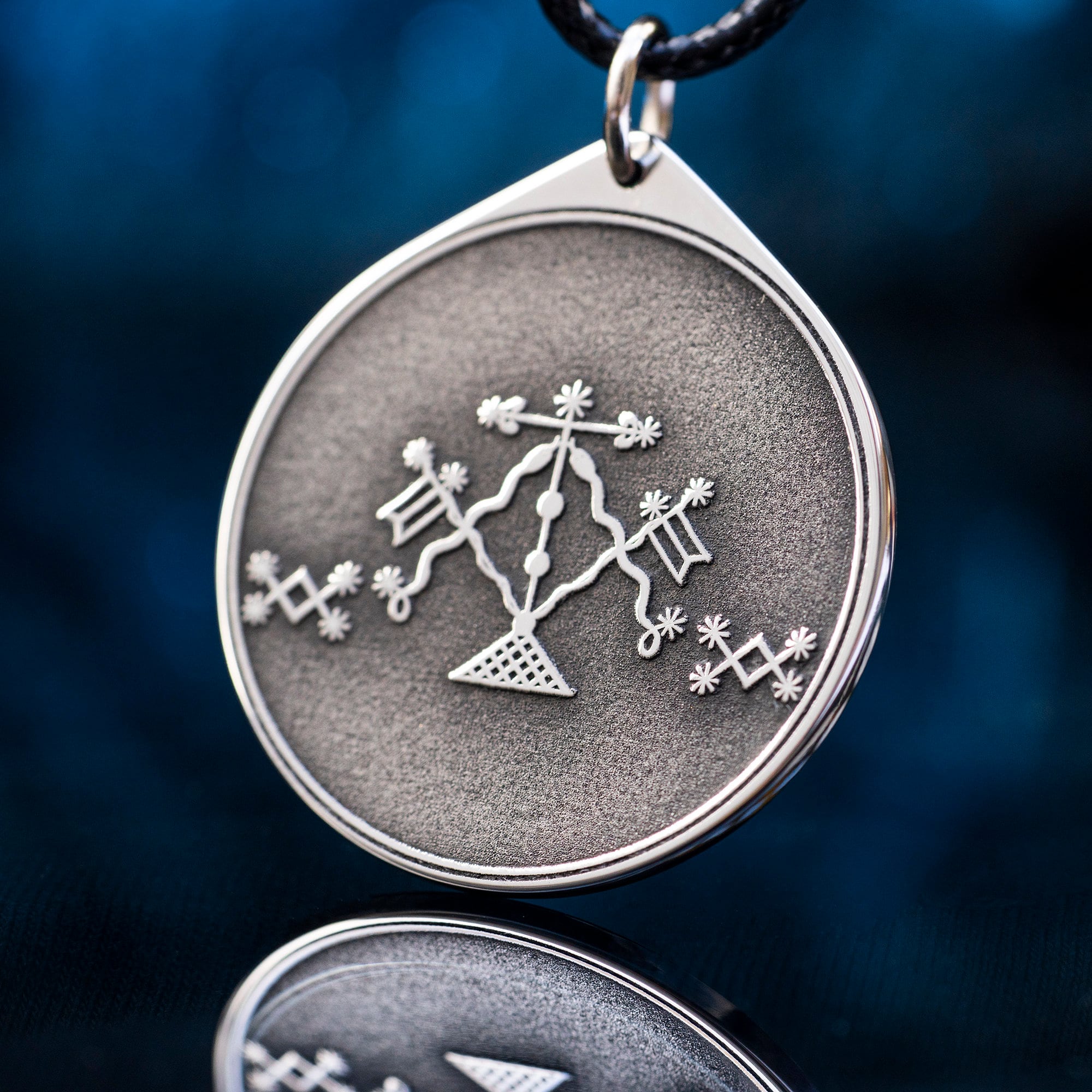 Damballah Sky Father Stainless Steel Pendant: Vodou Spirit Amulet