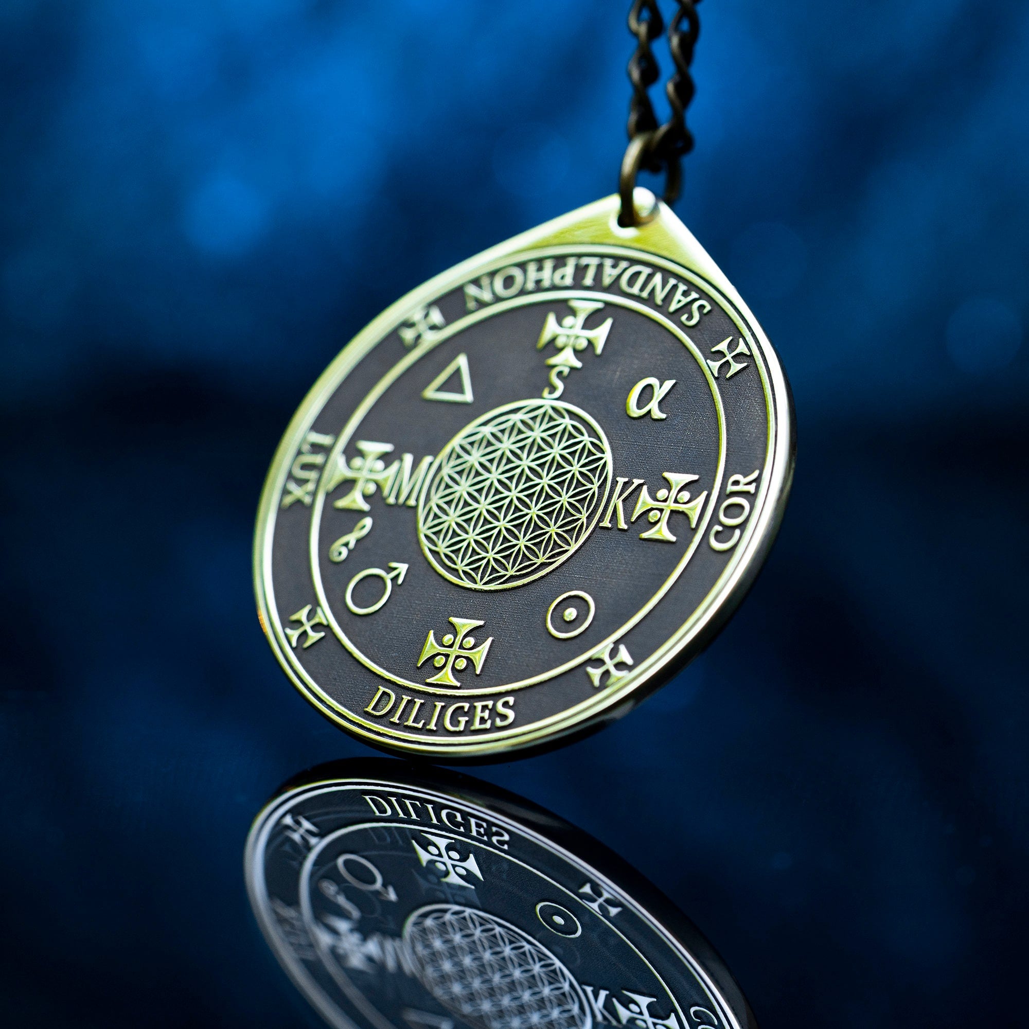 Archangel Sandalphon Pendant: Seal of Solomon Kabbalah Amulet