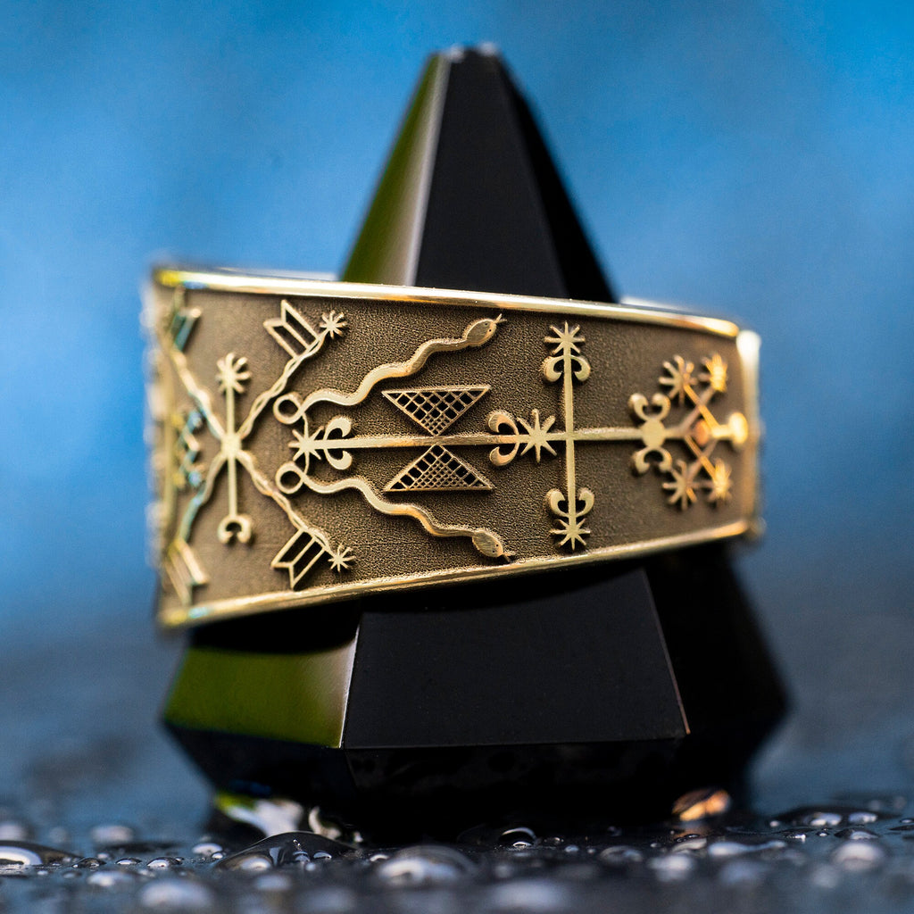 Damballah Veve Ring: Vodou Saint Lazarus Seal Amulet