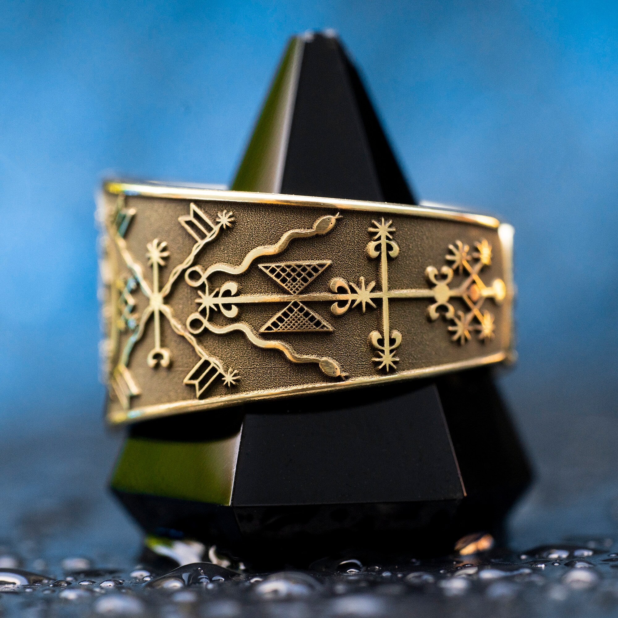 Damballah Veve Ring: Vodou Saint Lazarus Seal Amulet