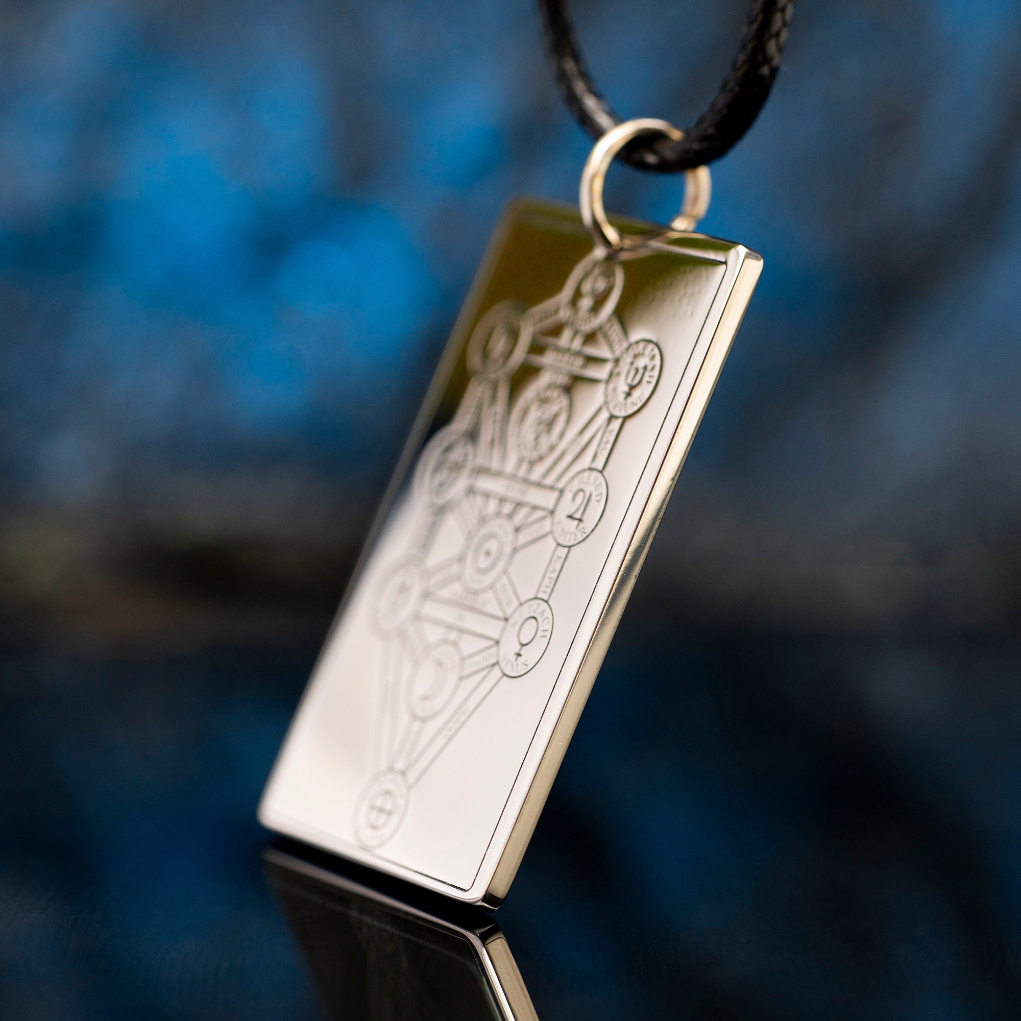 Sefirot Tree of Life Pendant: Kabbalah Amulet, Stainless Steel