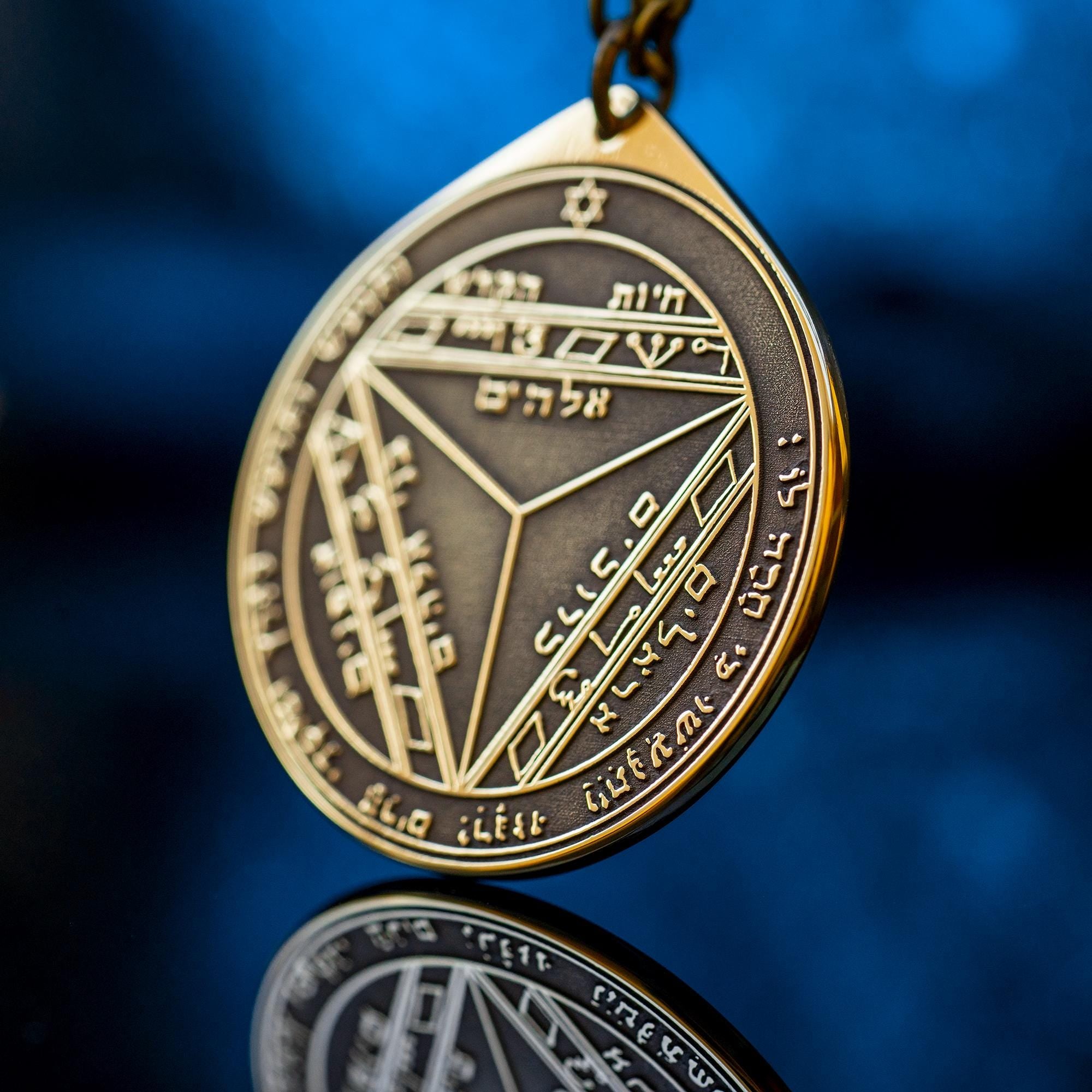 The Seventh Pentacle of Saturn pendant Solomon kabbalah amulet talisman seal goetia occult magic lemegeton