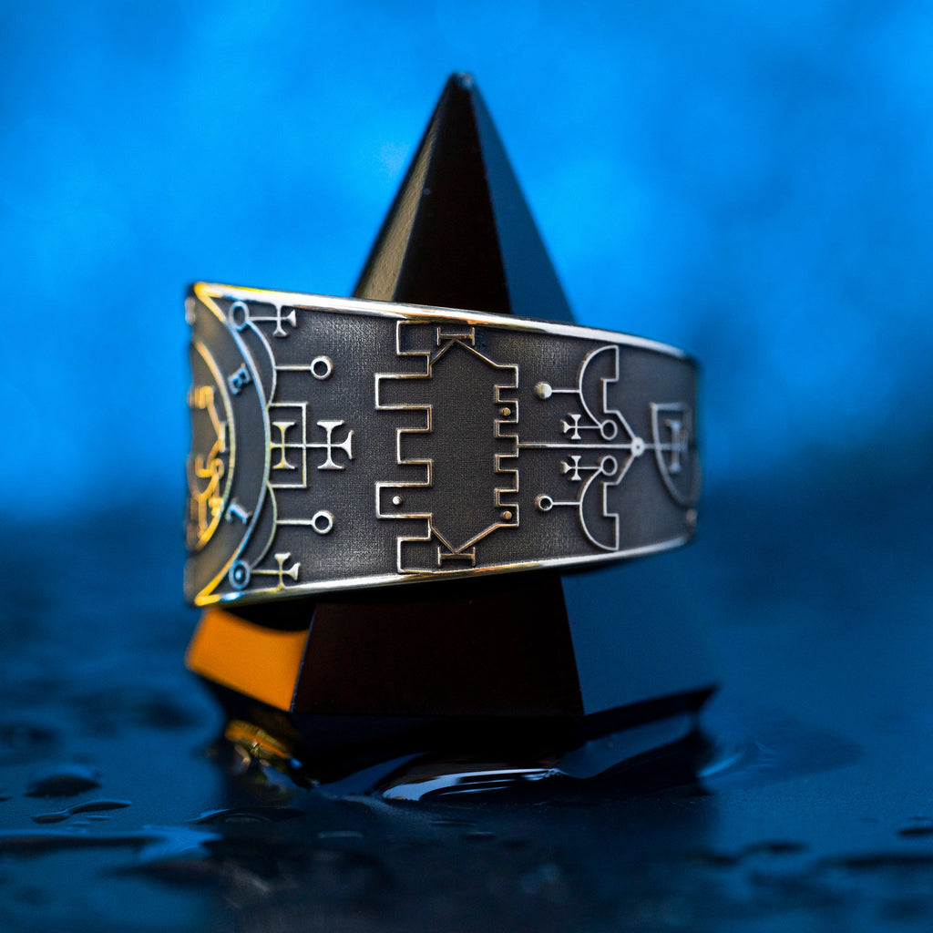 King Belial Divine Power of Demon occult adjustable ring Lesser Key of Solomon Seal sacred geometry kabbalah goetia magic