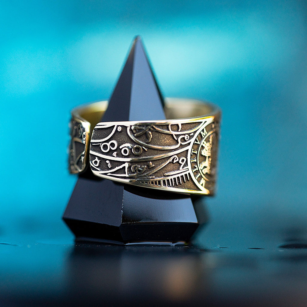 Baphomet Seal Ring: Demon of Transformation and Mystical Balance, Goetia Solomon Occult Talisman