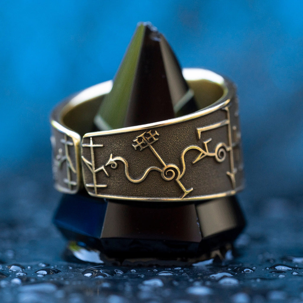 Pazuzu - Demon King of Wind and Storms occult adjustable ring, Sumerian and Assyrian demon Mesopotamian protection Seal sacred magic