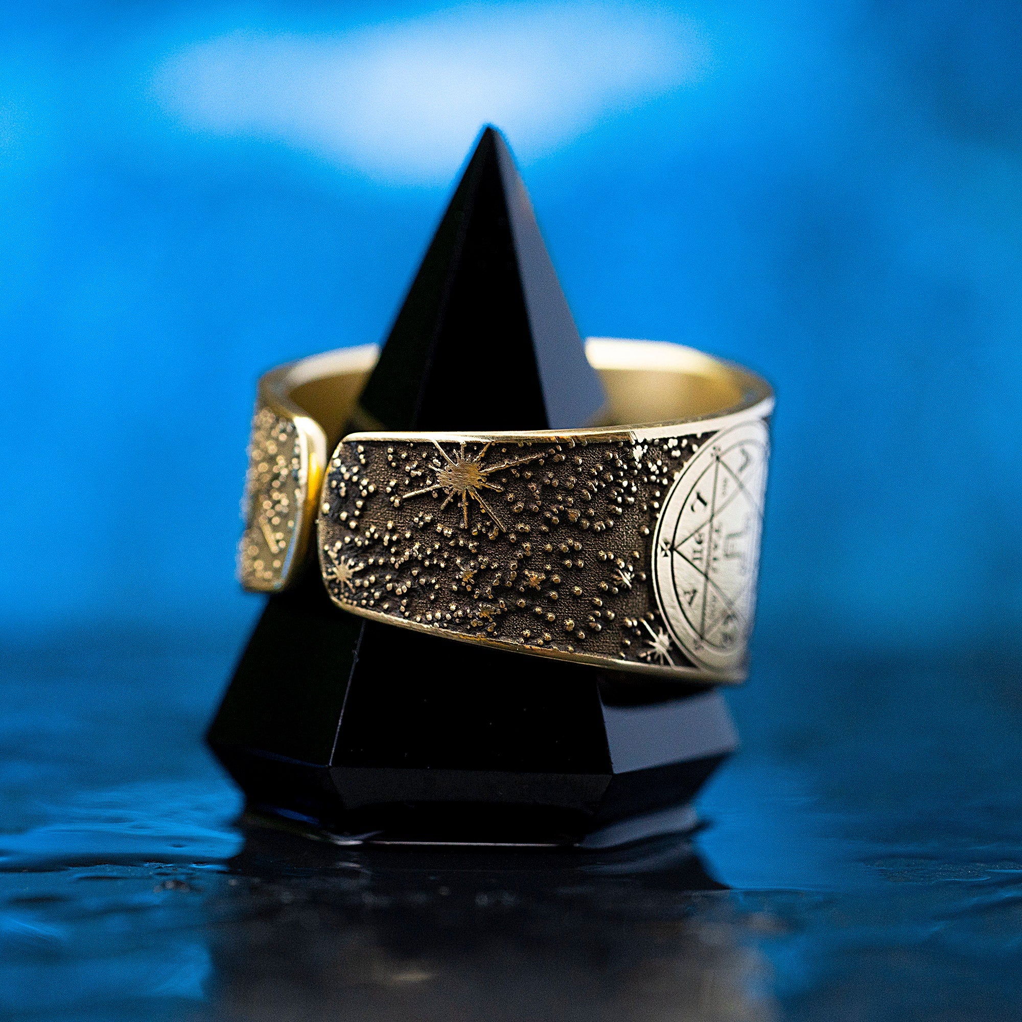 Tetragrammaton Brass Ring: Enochian Sigil, Solomon Goetia Kabbalah Seal