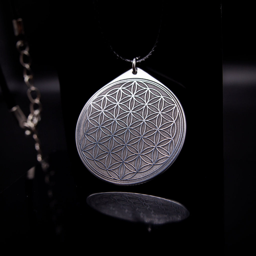 Flower of Life Stainless Steel Pendant: Kabbalah Amulet Talisman