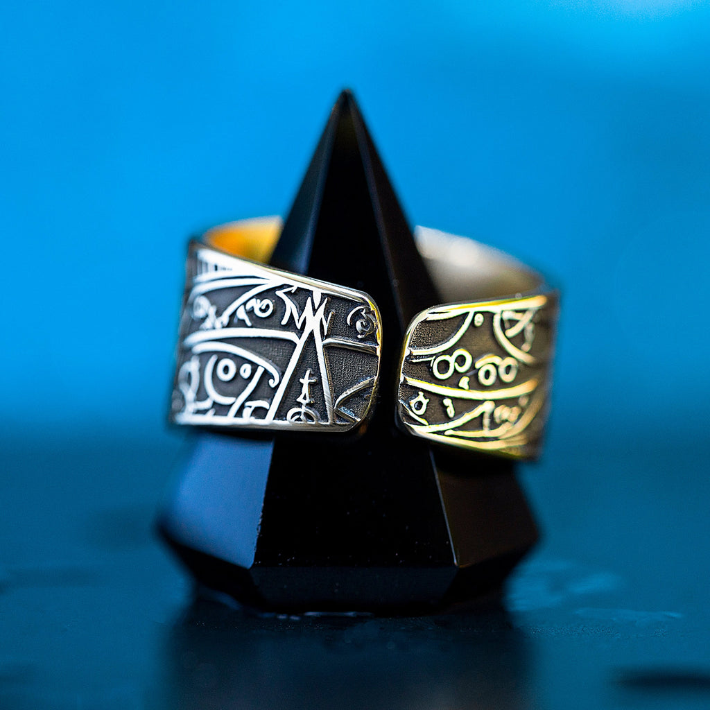 Baphomet Seal Ring: from Life to Death Alchemy, Solomon Goetia Occult Talisman