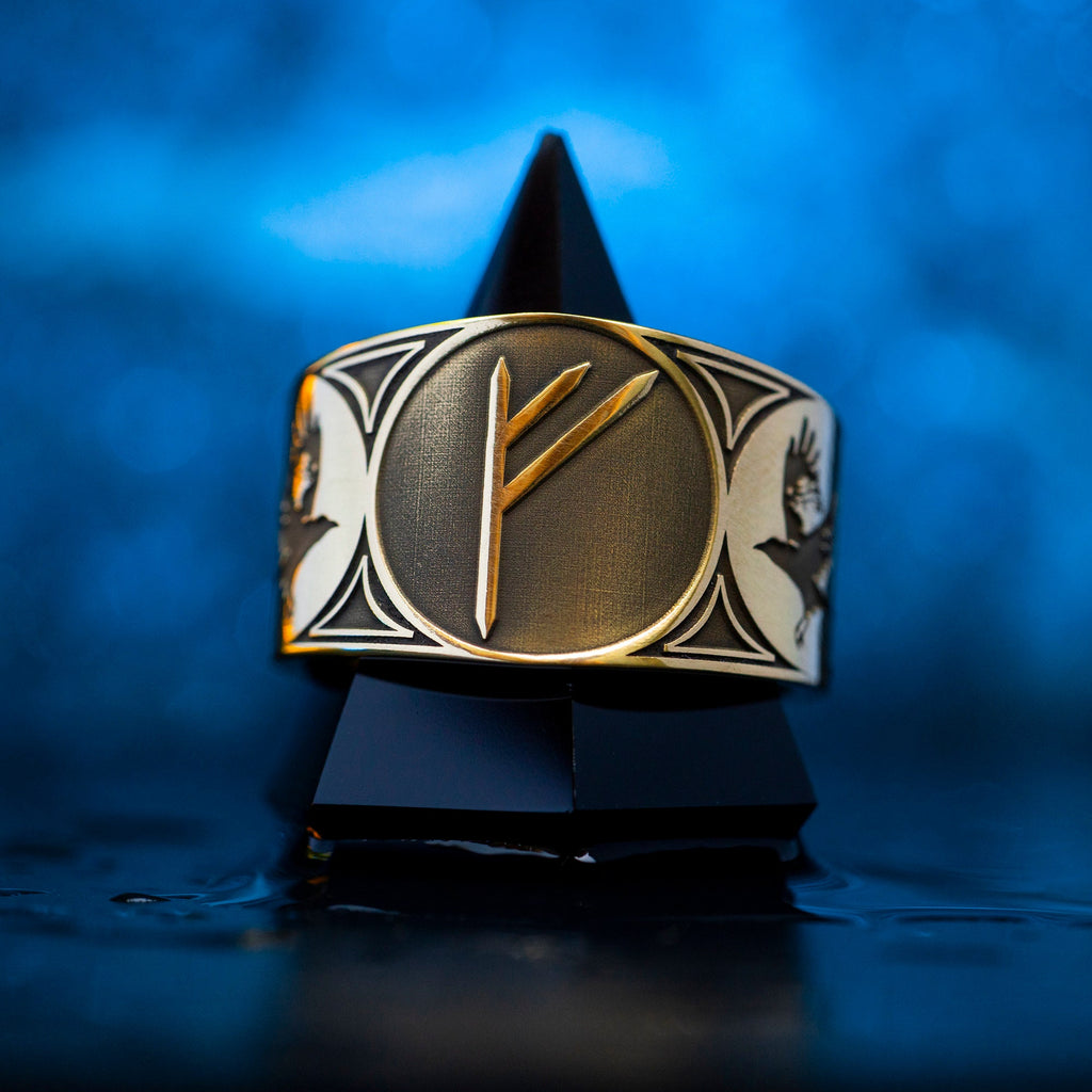 Rune Ring Huginn and Muninn viking ring North Celtic amulet talisman occult magic adjustable ring