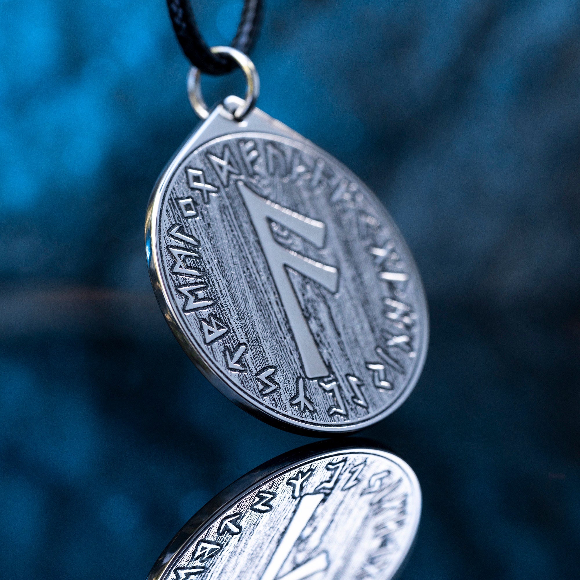 Viking Intelligence Ansuz Rune pendant in Wheel of Universe North Celtic amulet Elder Futhark talisman occult magic