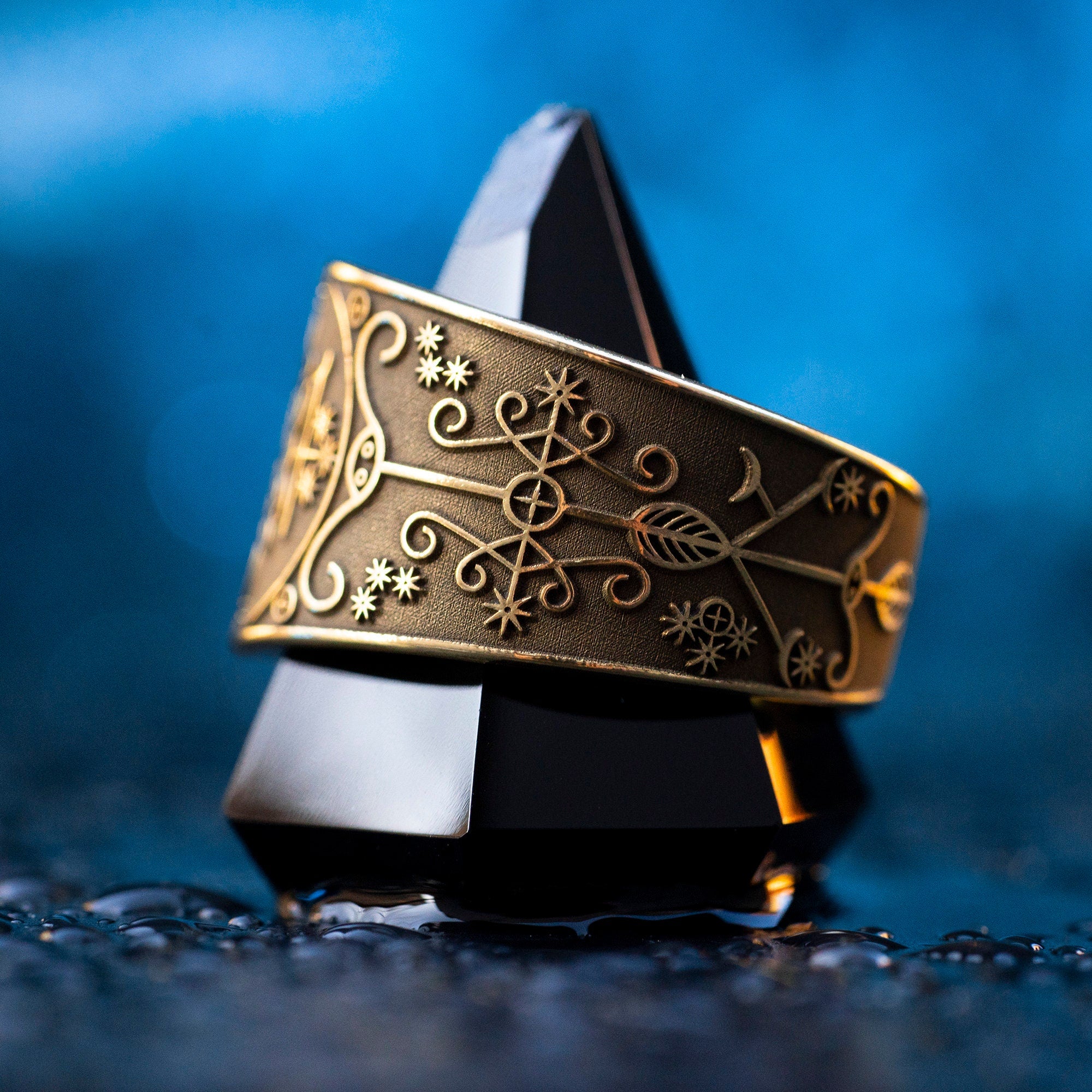 Papa Legba Ring: Keeper of Crossroads, Spirit of Gateway Wisdom, Vodou Saint Lazarus Amulet