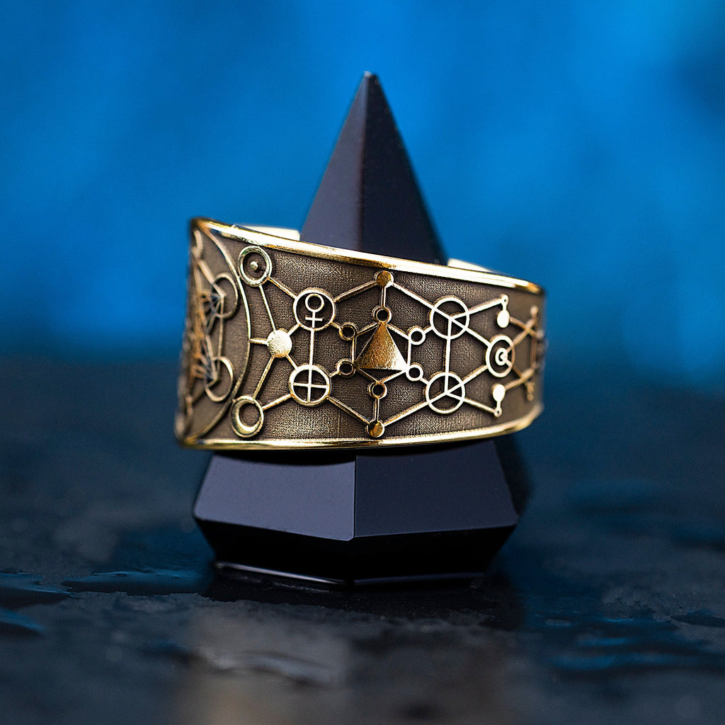 Archangel Metatron Seal Ring: Adjustable Brass Kabbalah Amulet