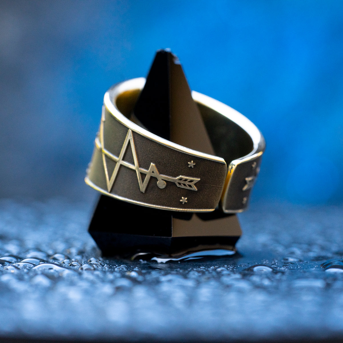 Oya ring inspired by the Yoruba Orisha of storms, wind, lightning, transformation, cemetery gates, ancestors, and fierce warrior protection symbolism