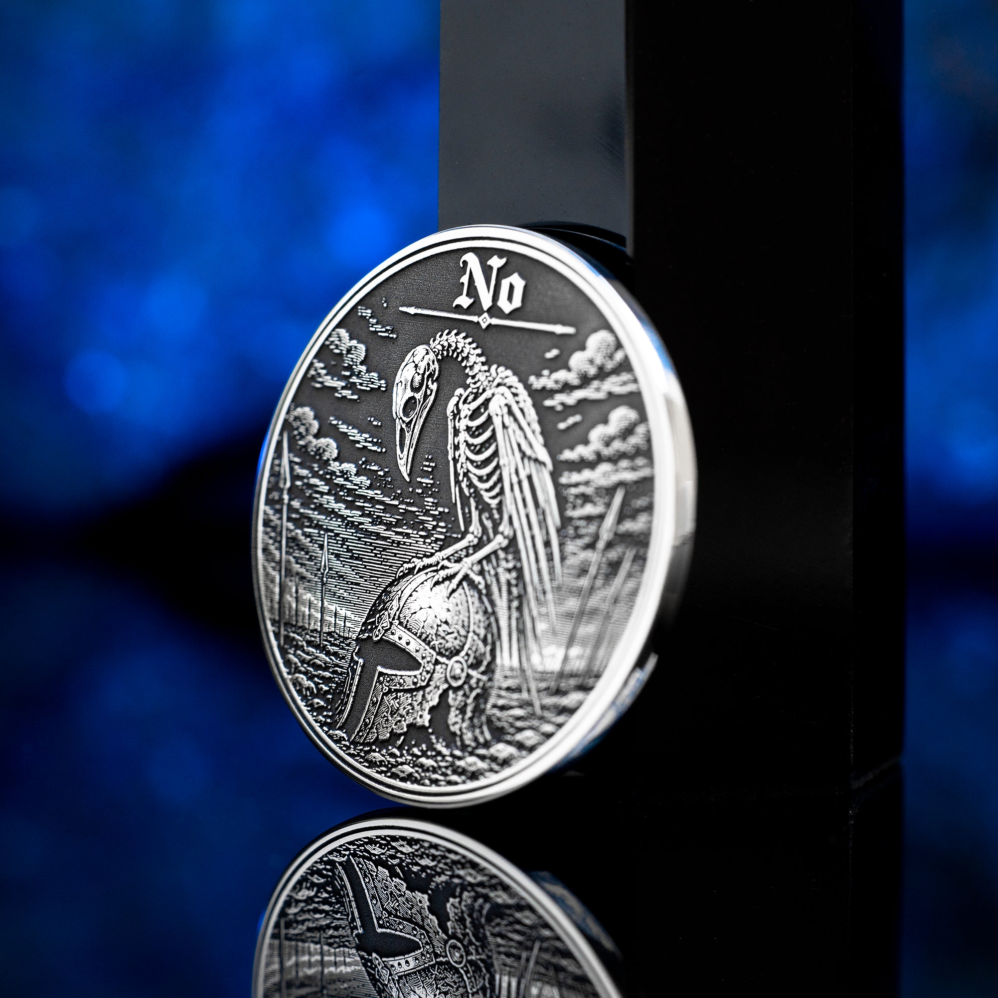 Raven Decision Coin: Yes No Oracle Flip Token, War Fate Talisman Medallion