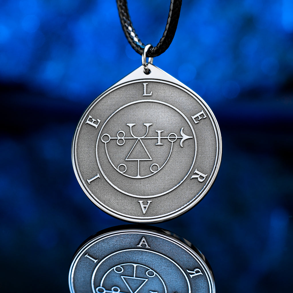 Leraie seal pendant with engraved Ars Goetia sigil associated with battles, contests, and arrow wounds