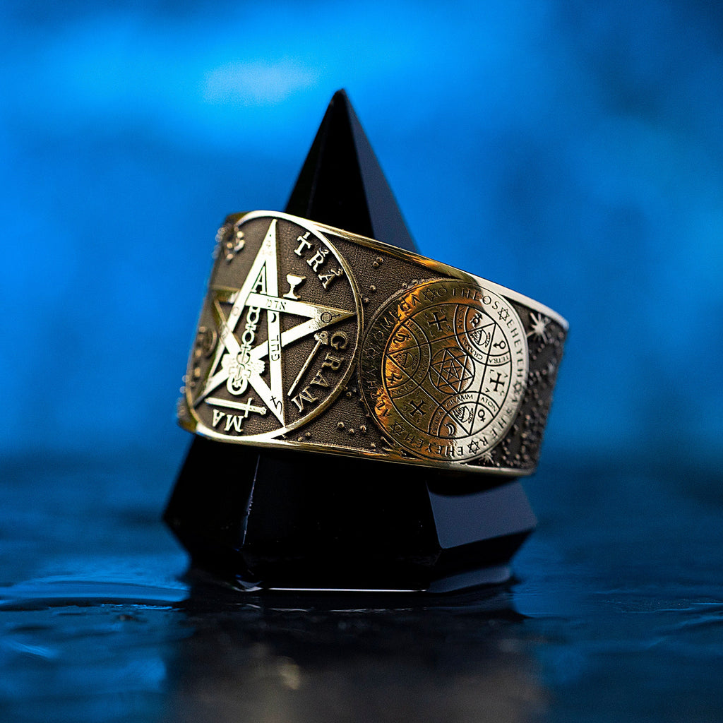 Tetragrammaton Brass Ring: Enochian Sigil, Solomon Goetia Kabbalah Seal