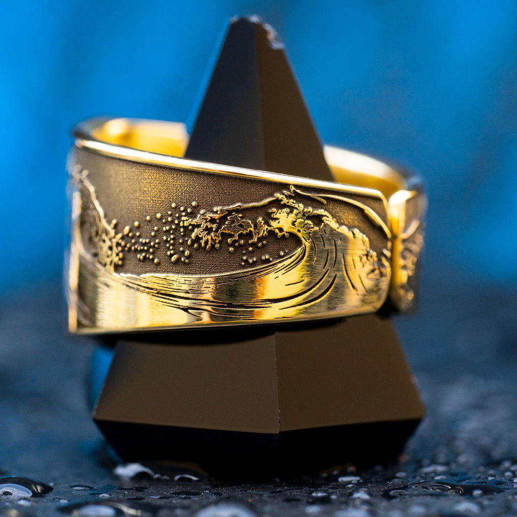 Alchemical Water Symbol Brass Ring: Intuition, Healing Talisman