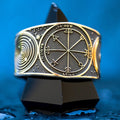 Second Pentacle of the Sun ring with engraved Solomon seal associated with solar pride and spirit humility