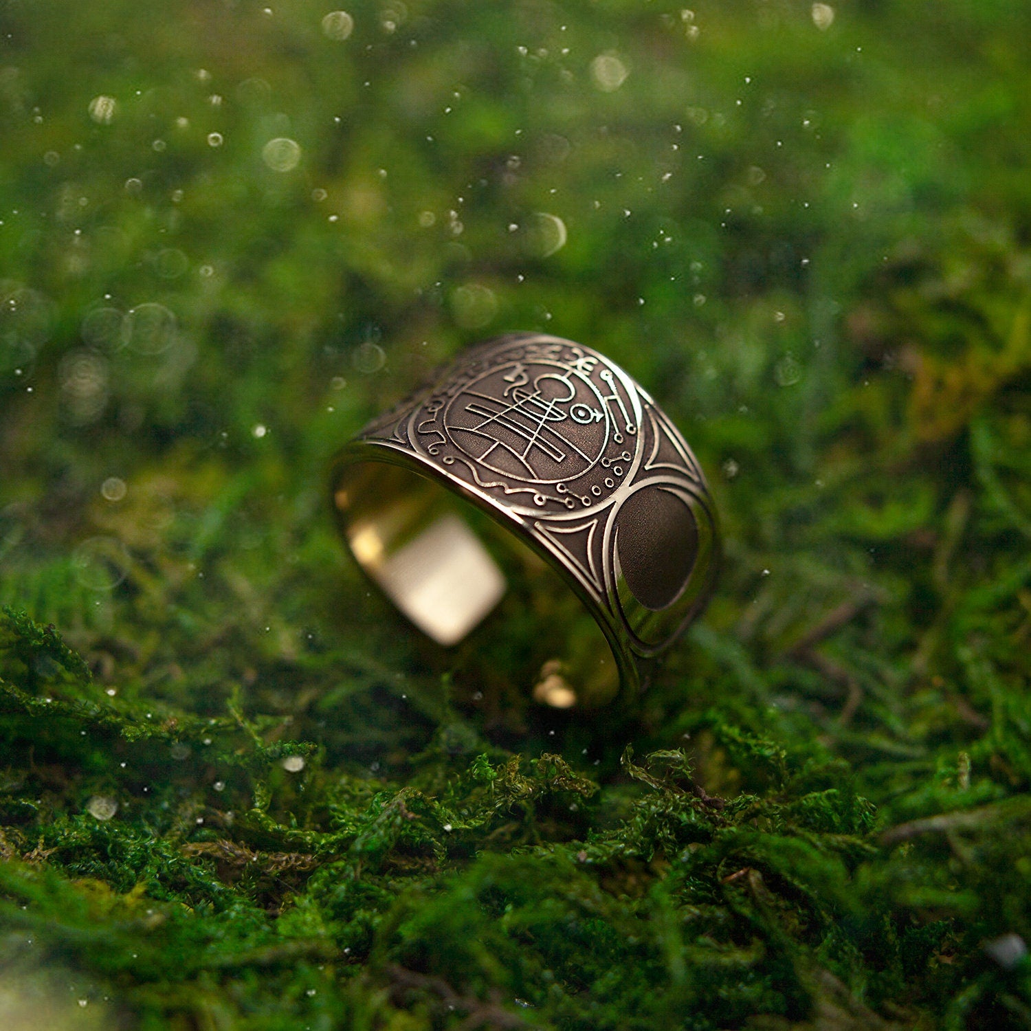 Secret Seal of Solomon Ring: Brass Kabbalah Talisman (Adjustable)