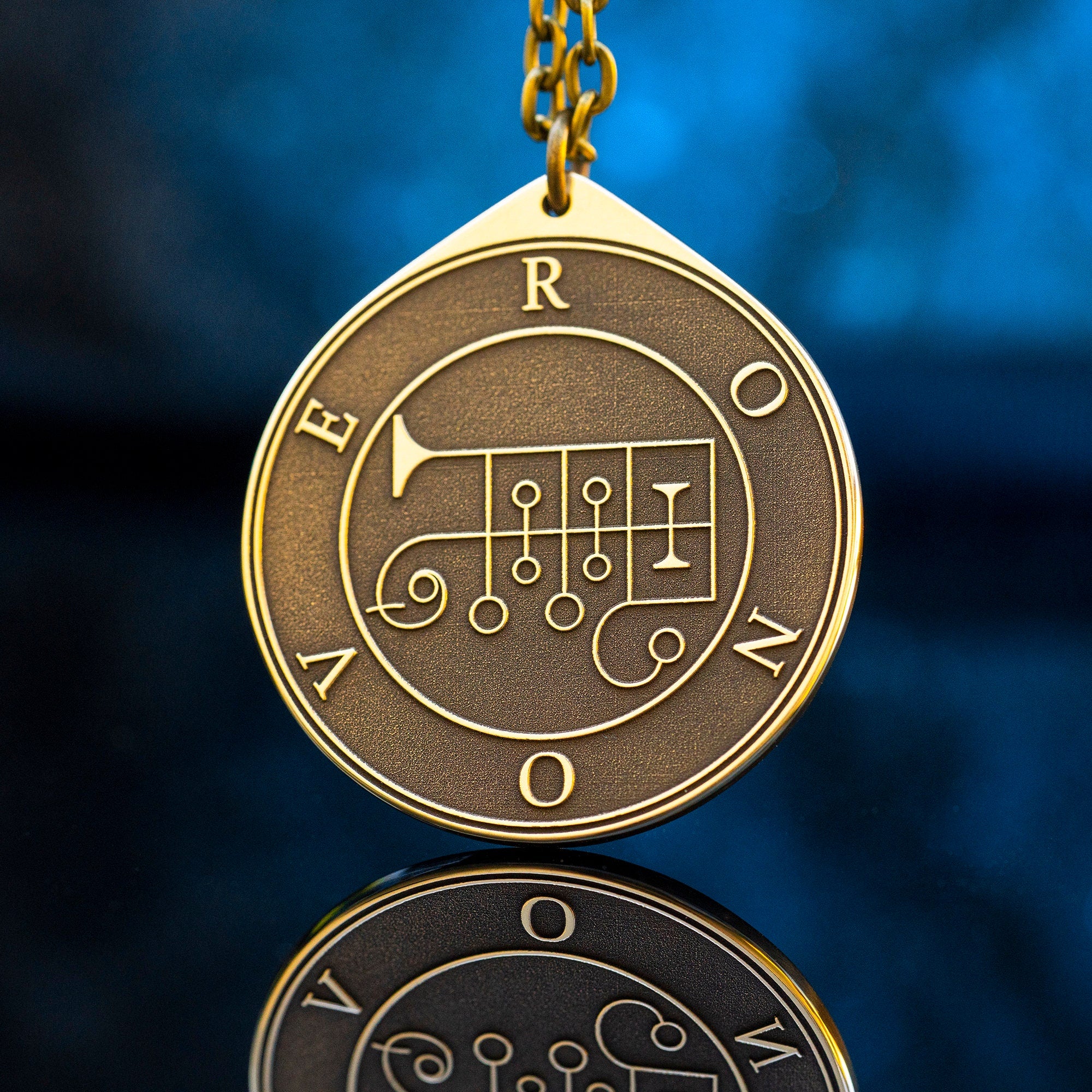 Marquis Ronove Brass Pendant: Lesser Key of Solomon Seal Amulet