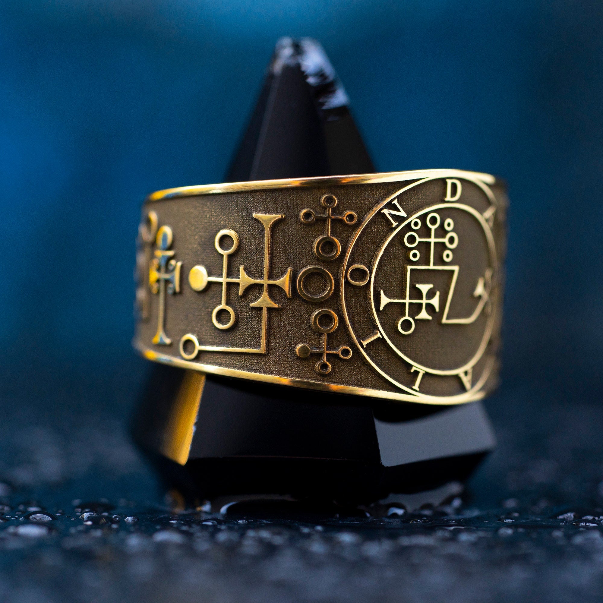 Duke Dantalion Seal Ring: Demon of Thoughts and Influence, Goetia Solomon Kabbalah Talisman