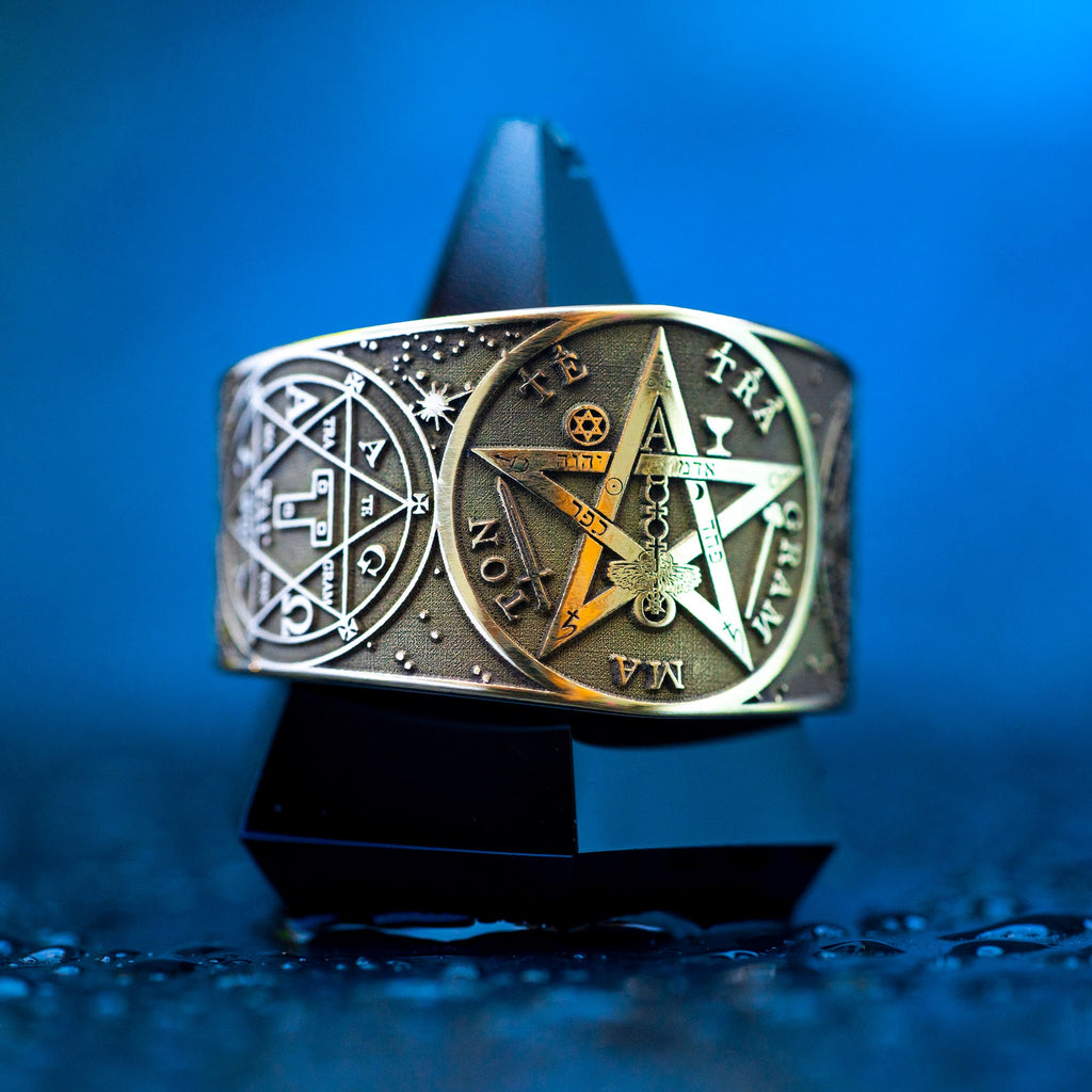 Tetragrammaton Enochian Sigil Ring: Goetia Solomon Kabbalah Occult Protection