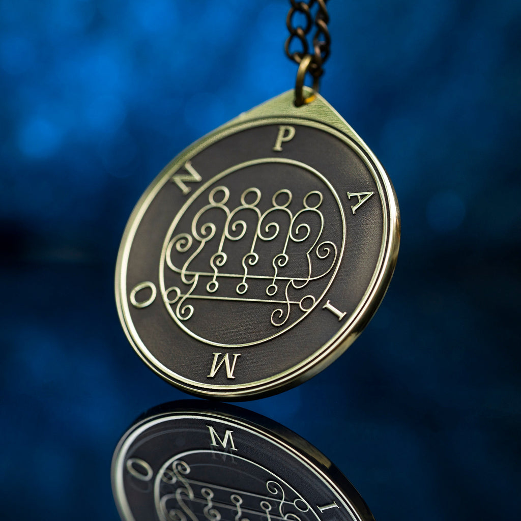 King Paimon Brass Pendant: Lesser Key of Solomon Seal Amulet