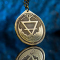 Earth Element Brass Pendant: Alchemy Symbol Amulet