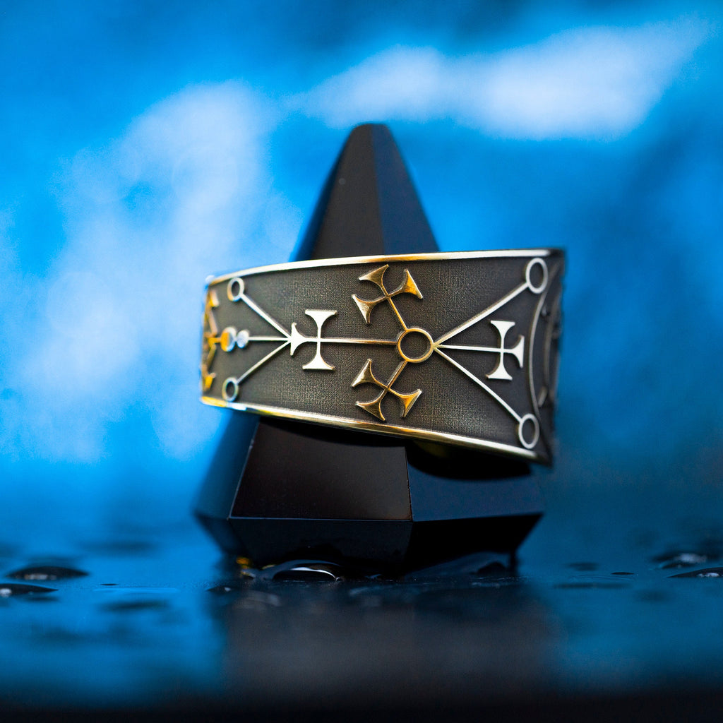Marbas Seal Ring: Adjustable Brass Occult Jewelry