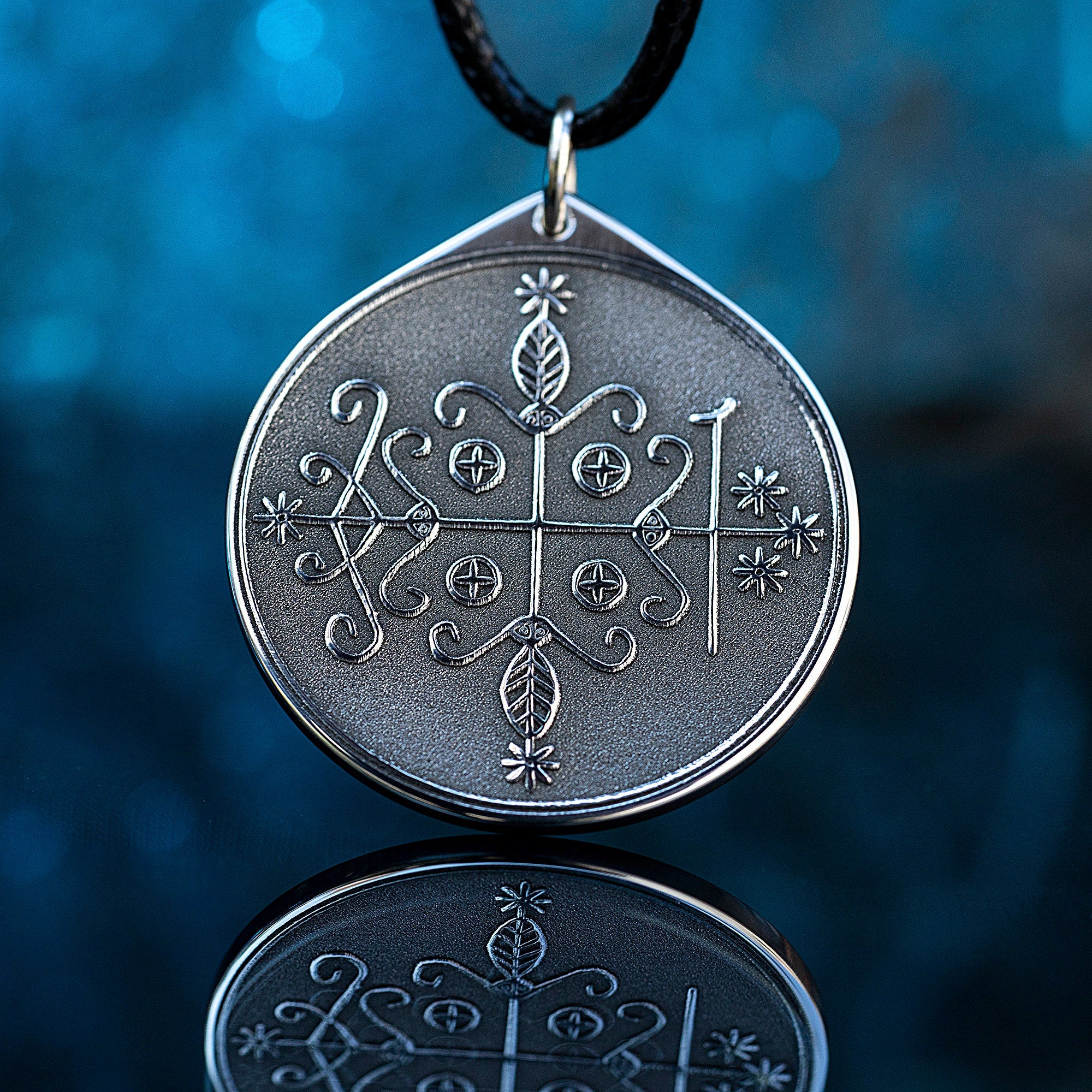 Papa Legba Veve Pendant: Vodou Amulet, Saint Lazarus Seal