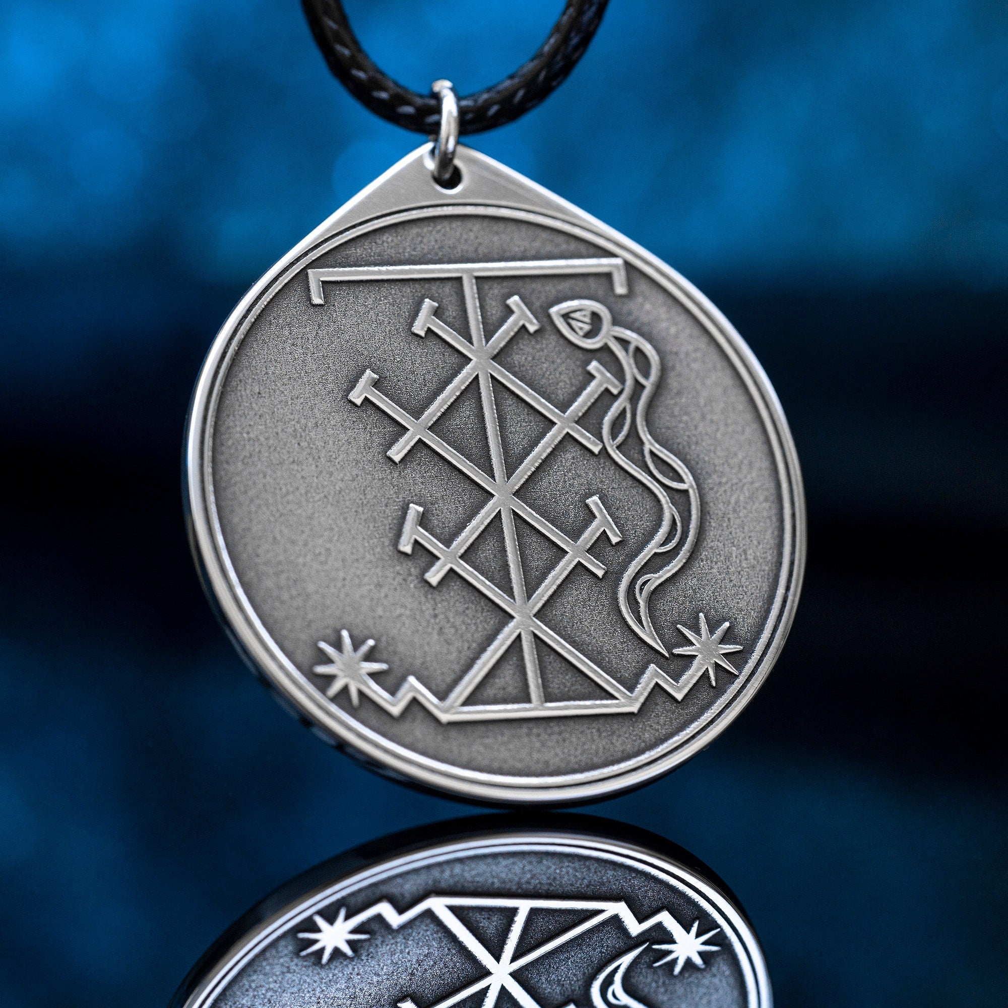 Shango Veve Sigil Pendant: Orisha of Thunder, Strength and Justice, Vodou Yoruba Amulet