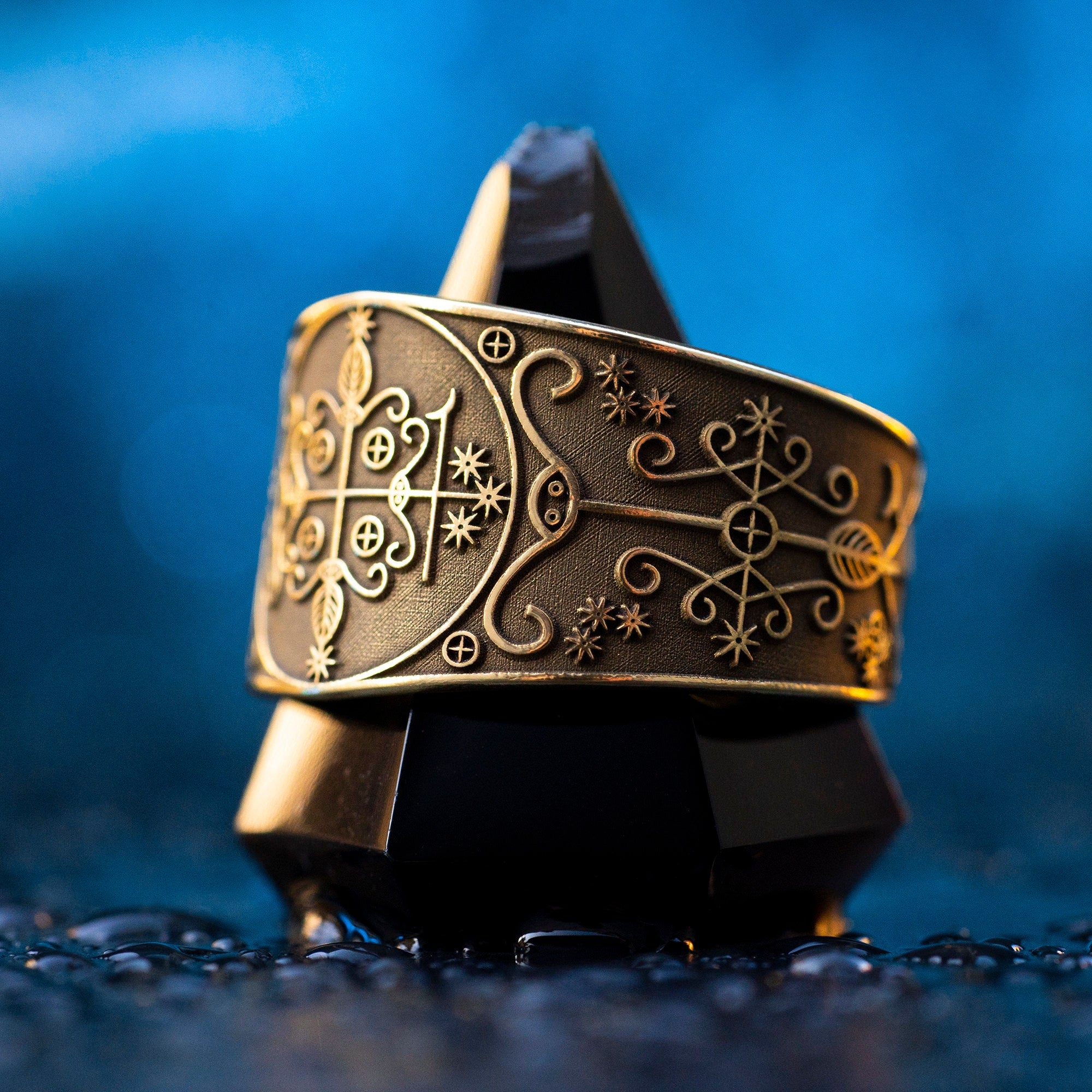 Papa Legba Ring: Keeper of Crossroads, Spirit of Gateway Wisdom, Vodou Saint Lazarus Amulet
