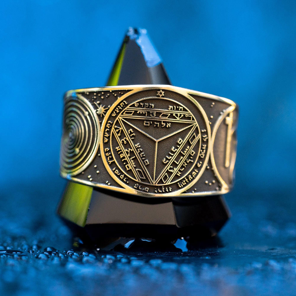 Goetia Seventh Pentacle of Saturn Ring: Solomon Kabbalah Amulet Talisman