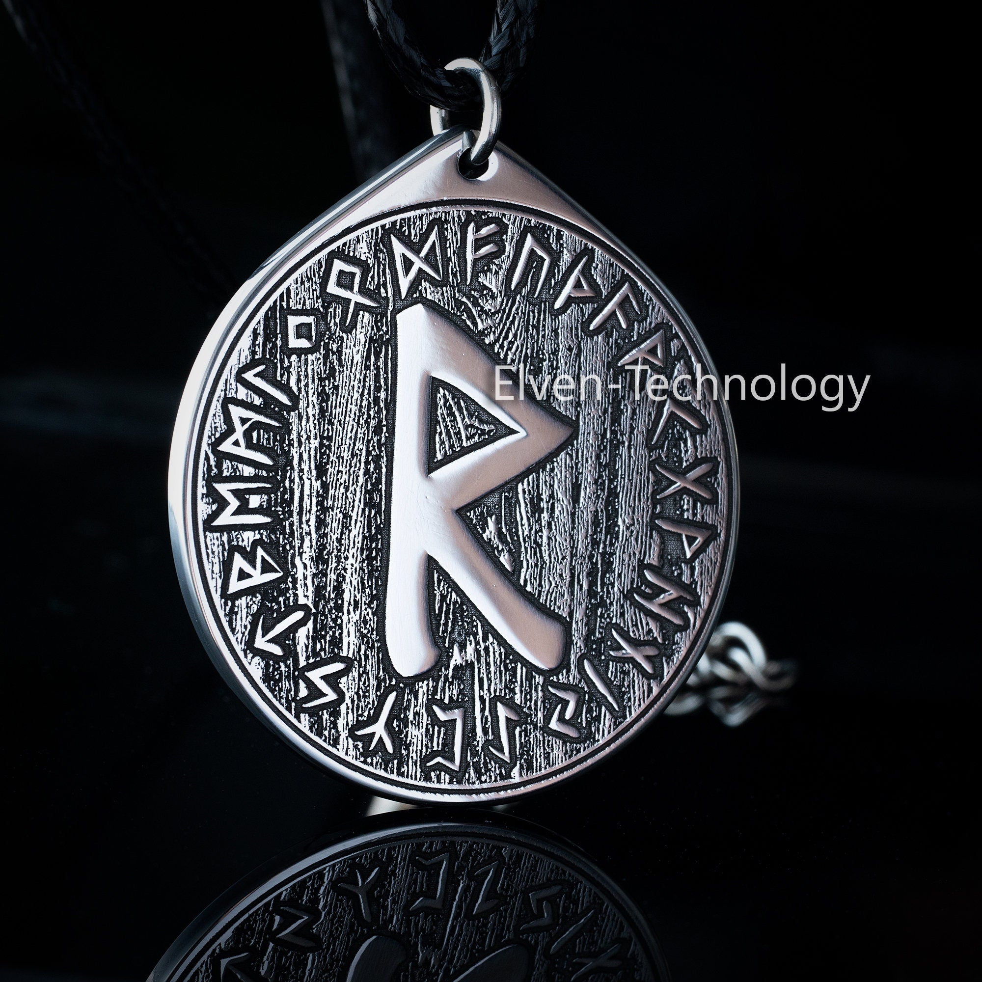 Viking Journey of Life Raidho Rune pendant in Wheel of Universe North Celtic amulet Elder Futhark talisman occult magic