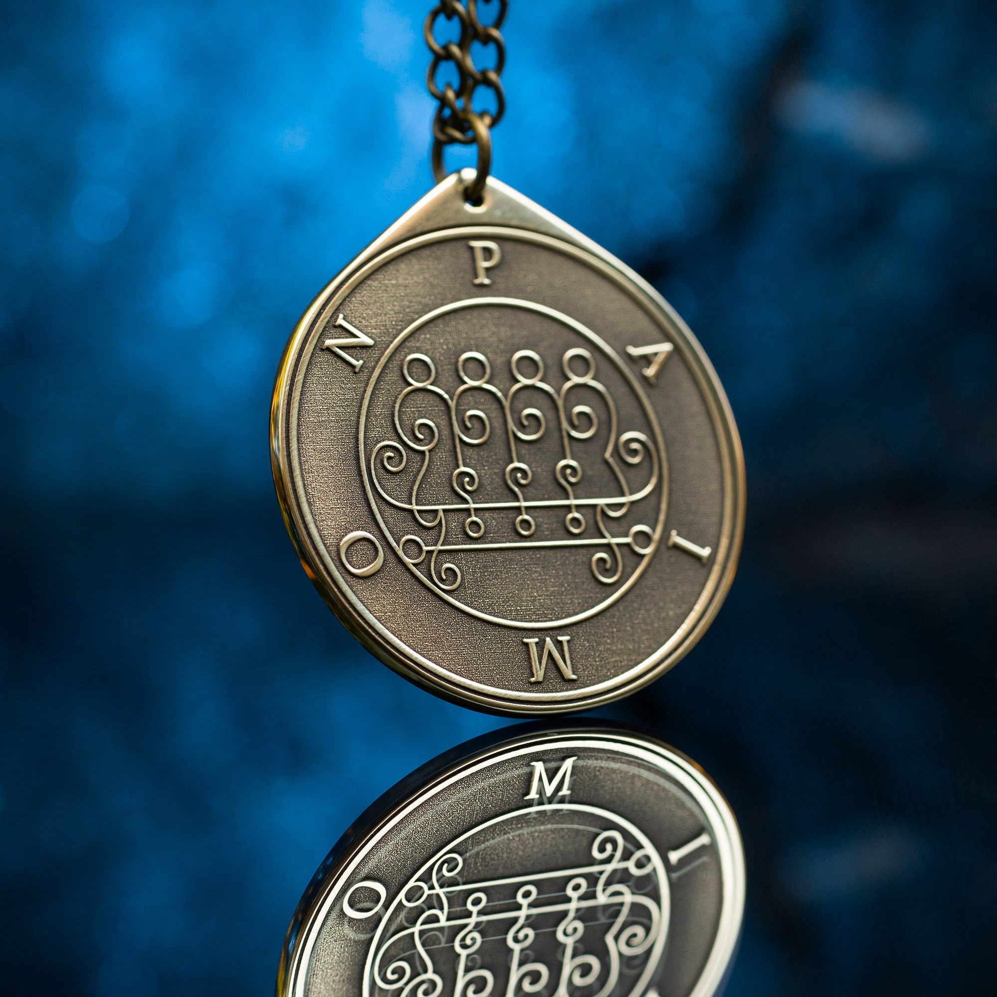 King Paimon Seal Pendant: Brass Occult Talisman Amulet