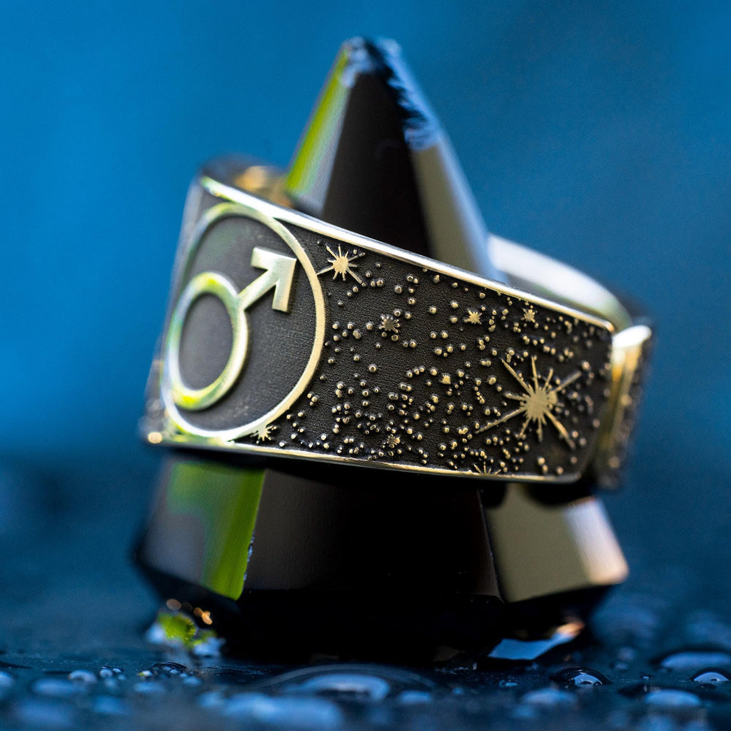Goetia Second Pentacle of Mars Ring: Kabbalah Seal of Solomon Amulet