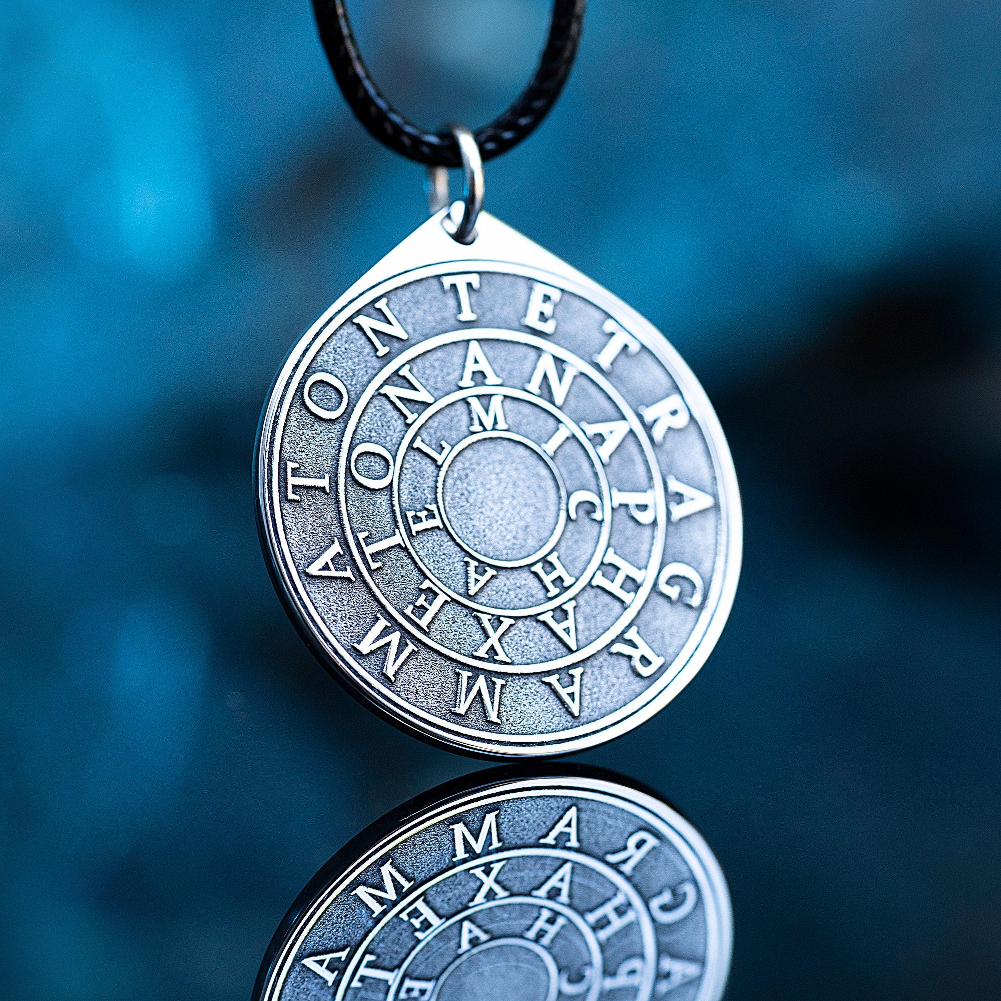 Magic disc of Solomon Pendant: Sacred Geometry Kabbalah Amulet