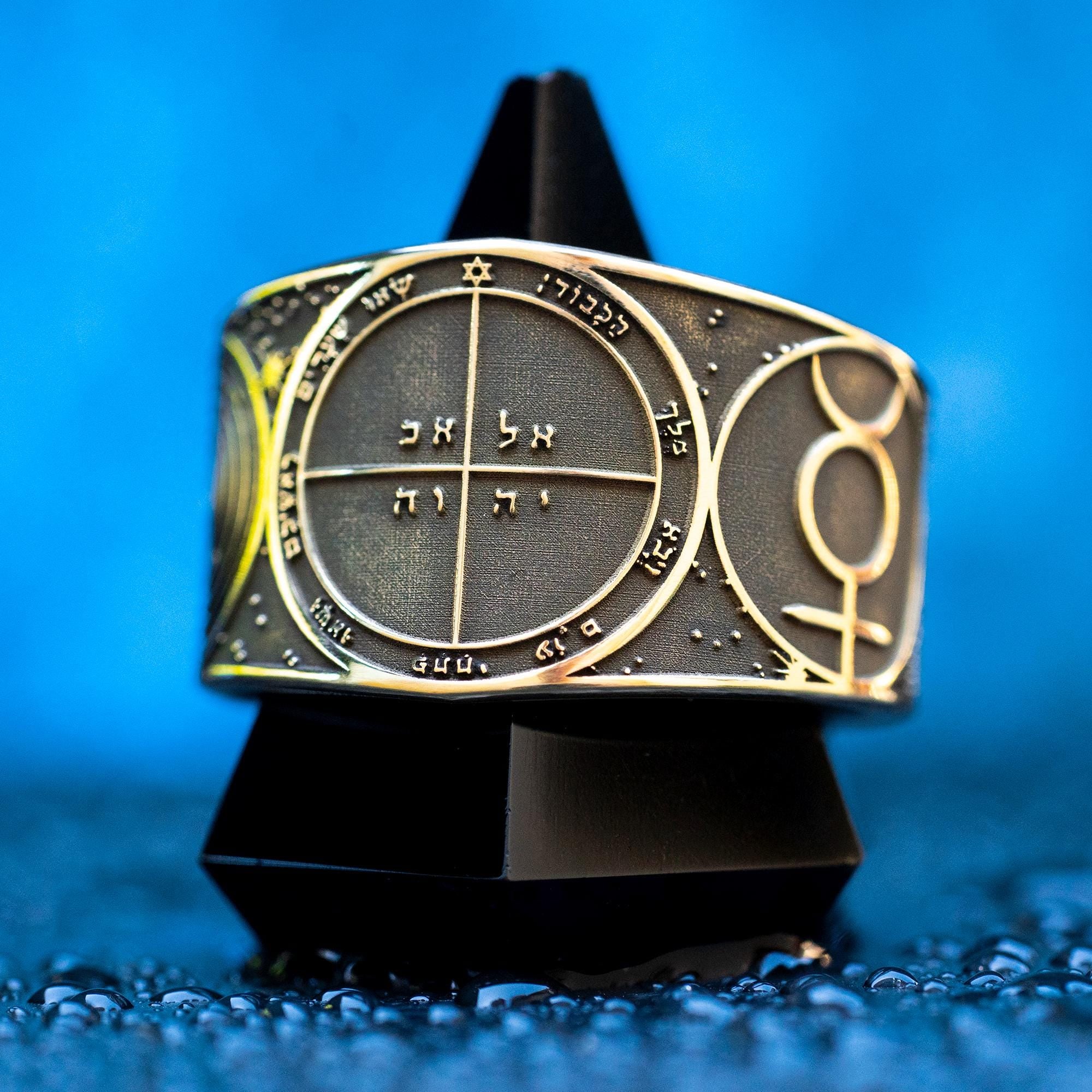 Goetia Fifth Pentacle of Mercury Ring: Kabbalah Amulet Talisman