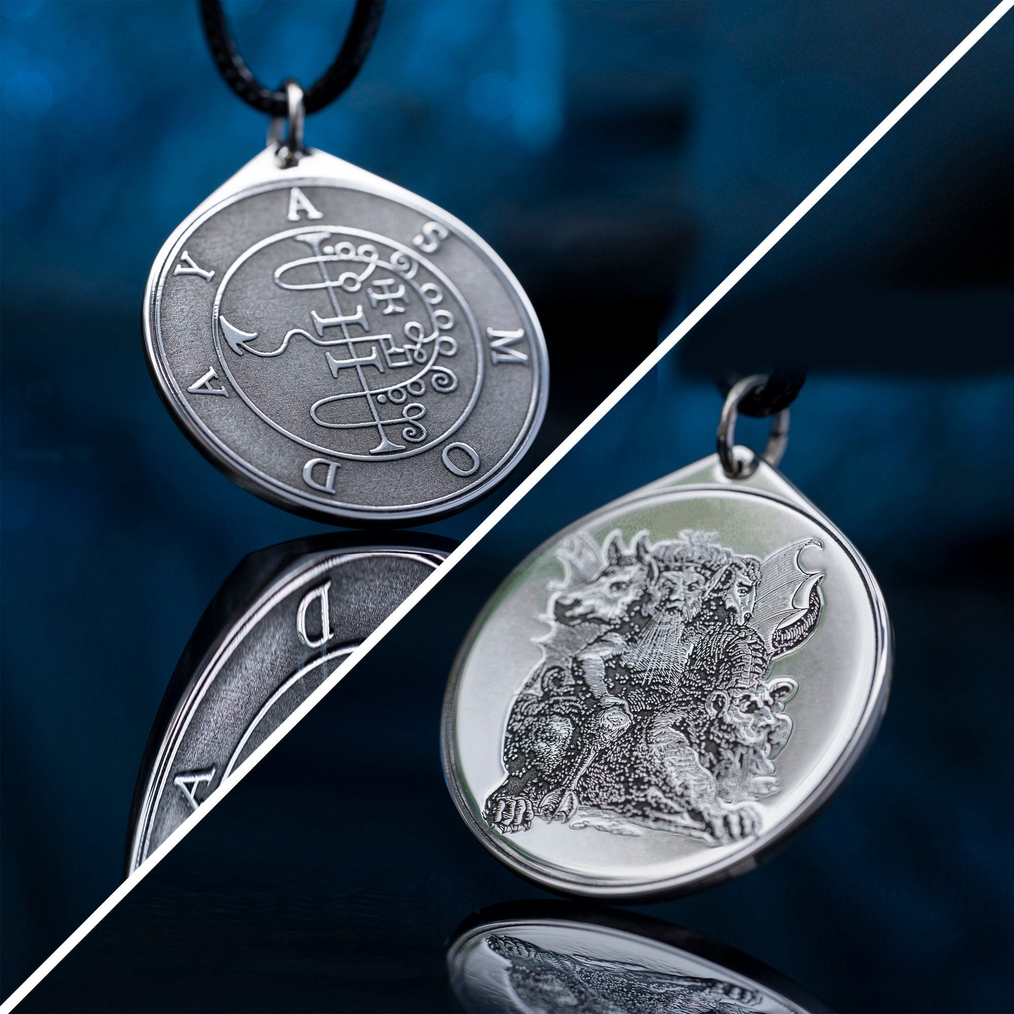 Asmoday Seal Pendant: Demon of Knowledge and Treasures, Goetia Solomon Kabbalah Talisman