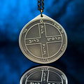 Sixth Pentacle of Jupiter pendant with Solomonic seal engraved as an occult protection talisman necklace
