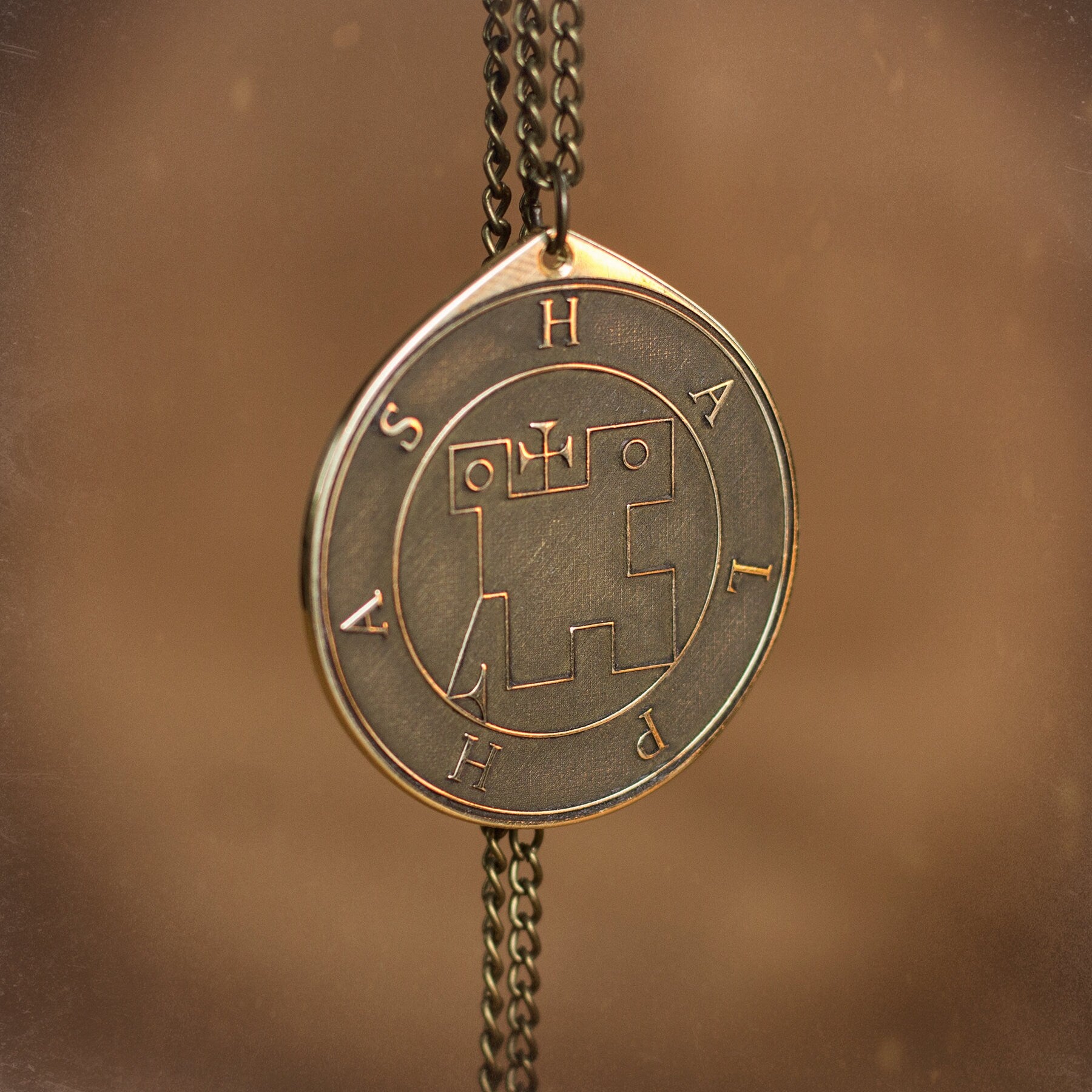 Halphas Seal Pendant: Demon of Crafters and Builders,Goetia Solomon amulet kabbalah occult magic talisman